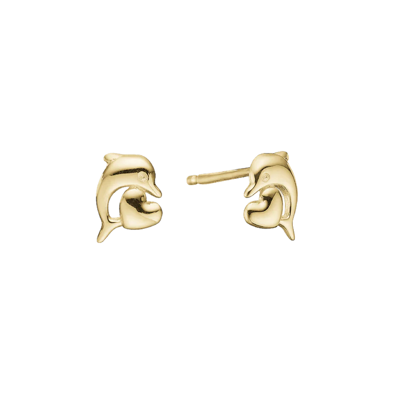 Aagaard - Sweet dolphin earrings, gold plated