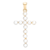 Lund - Large gold cross with white pearls