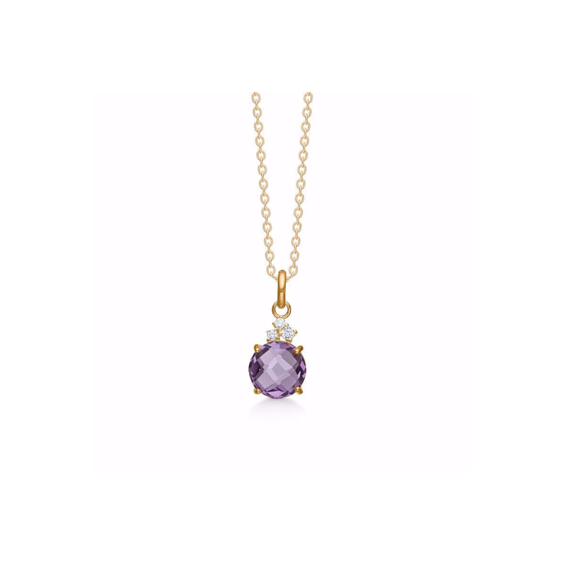 G&S - Amethyst necklace with 3 zirconia