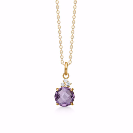 G&S - Amethyst necklace with 3 zirconia