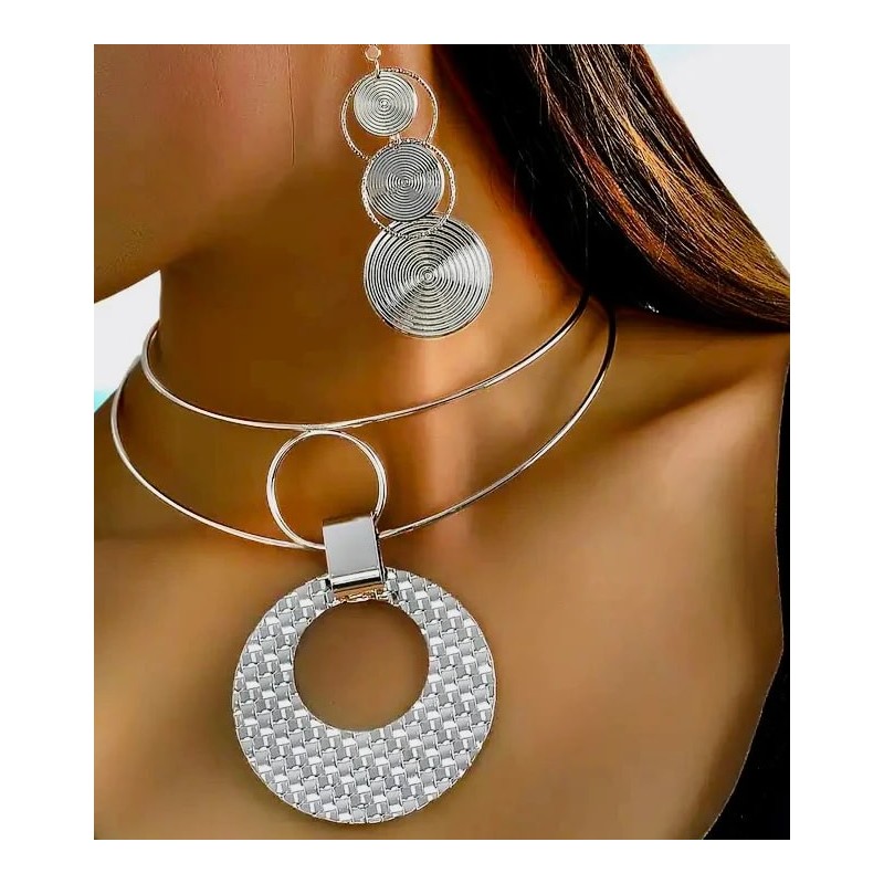 Rounded Silver twin set