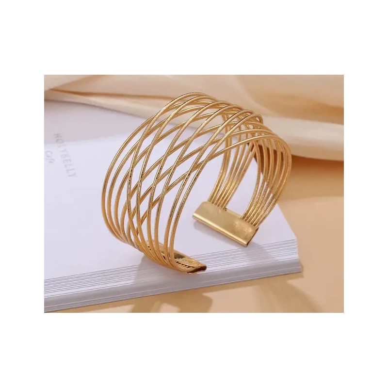 Golden Intersecting Bracelet