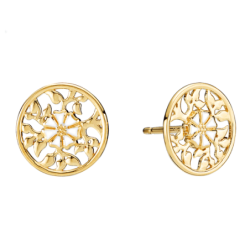 Lund - Round daisy tree of life earrings with small flowers