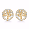 G&S - Ear sticks with Tree Of Life and zircons, gold plated