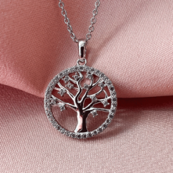 G&S - Zirconia Tree Of Life necklace, silver