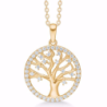 G&S - Zirconia Tree Of Life necklace, gold plated