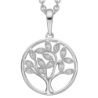 Støvring - Zircon Tree Of Life necklace, white gold