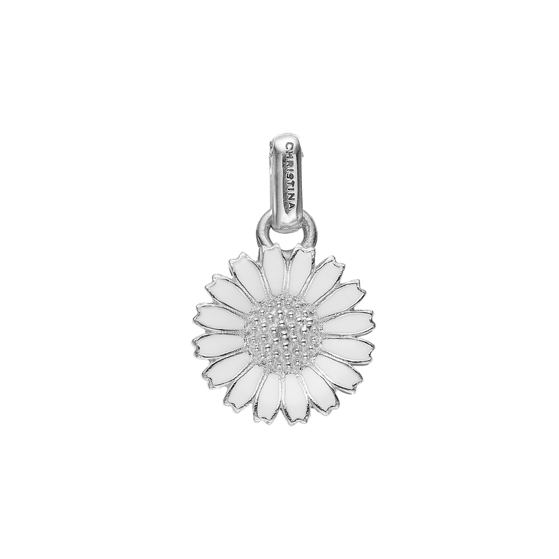 Christina - Daisy silver pendant 12mm