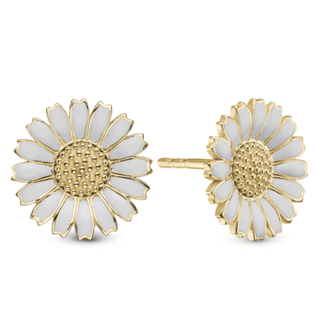 Christina Watches - Gold plated Daisy earstuds, 12mm