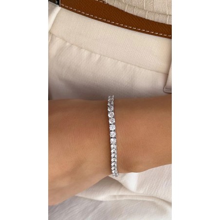 HAILEY ROUND PRONG TENNIS BRACELET WHITE GOLD PLATED 
STERLING SILVER