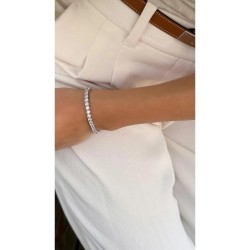 HAILEY ROUND PRONG TENNIS BRACELET WHITE GOLD PLATED 
STERLING SILVER