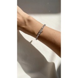 HAILEY ROUND PRONG TENNIS BRACELET WHITE GOLD PLATED 
STERLING SILVER