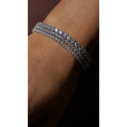 HAILEY ROUND PRONG TENNIS BRACELET WHITE GOLD PLATED 
STERLING SILVER