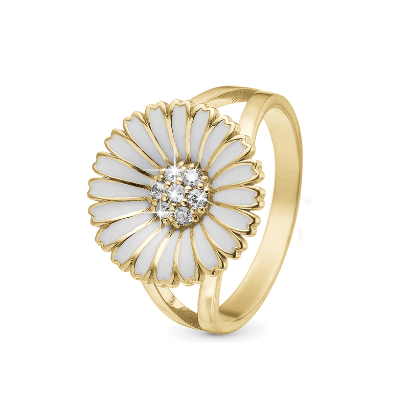 Christina - Marguerite, daisy ring with zirconia