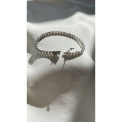 HAILEY ROUND PRONG TENNIS BRACELET WHITE GOLD PLATED 
STERLING SILVER