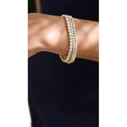 HAILEY ROUND PRONG TENNIS BRACELET 18K GOLD VERMEIL