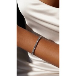 VIANNE ROUND PRONG TENNIS BRACELET WHITE GOLD PLATED