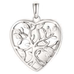 Støvring - Heart locket with Tree of Life, silver