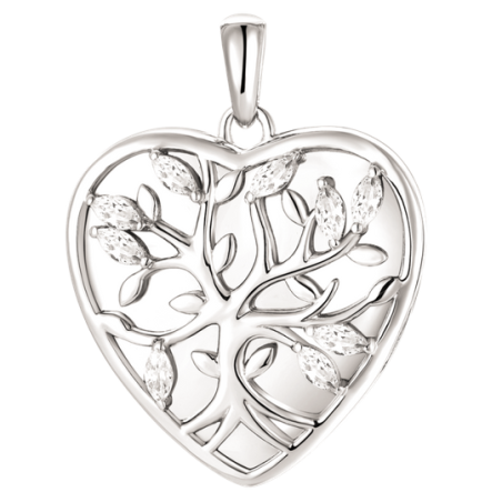 Støvring - Heart locket with Tree of Life, silver