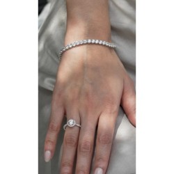 VIANNE ROUND PRONG TENNIS BRACELET WHITE GOLD PLATED