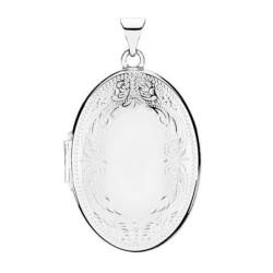 Lund Copenhagen - Flower Locket silver, 26 x 18 mm