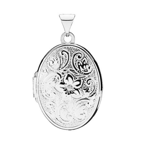 Lund Copenhagen - Flower Locket silver, 21 x 16 mm