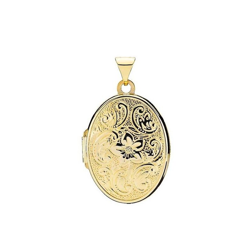 Lund - 8ct gold oval locket, 21x16mm