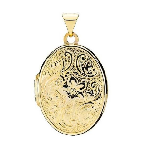 Lund - 8ct gold oval locket, 21x16mm