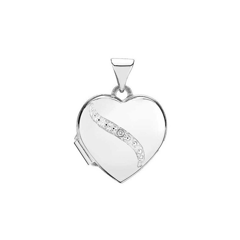 Lund - Silver locket with 0.005 diamond, 15mm