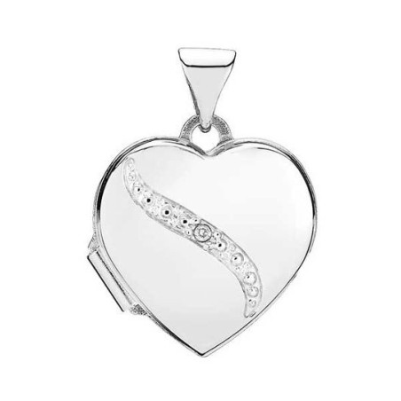 Lund - Silver locket with 0.005 diamond, 15mm