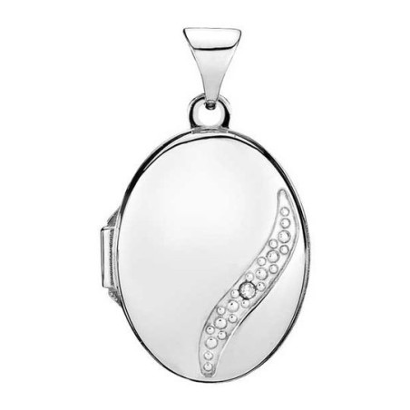 Lund - Silver locket with 0.005 diamond