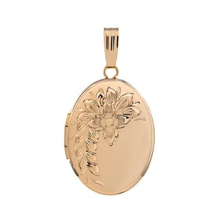 Marathon - Oval locket with flower and chain