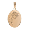 Marathon - Oval locket with flower and chain