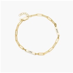 IVY NAME PAPERCLIP CHAIN ANKLET - GOLD VERMEIL