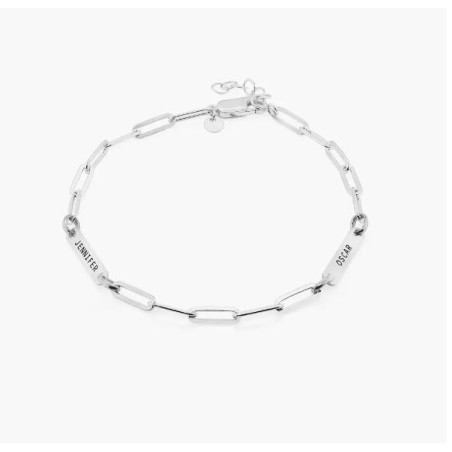 IVY NAME PAPERCLIP CHAIN ANKLET - STERLING SILVER