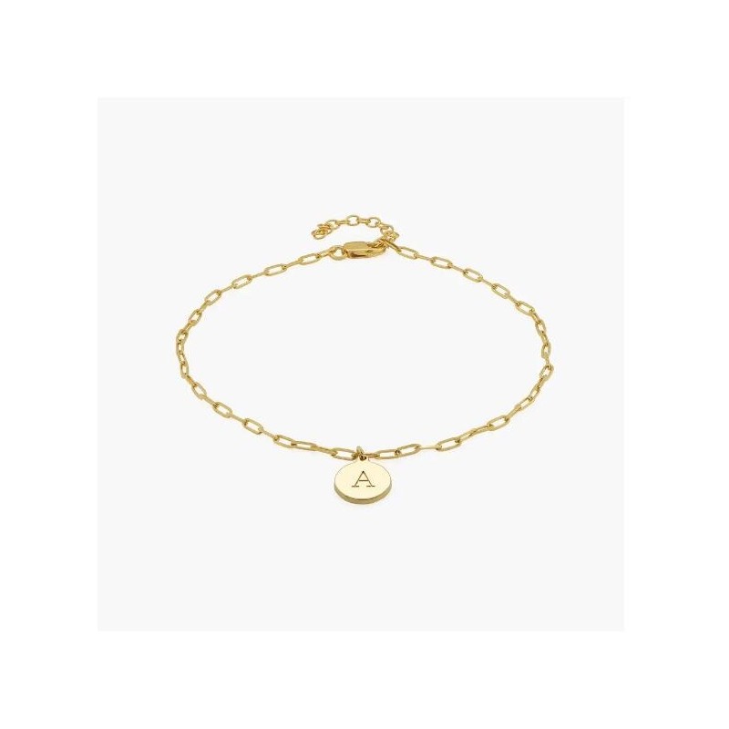 LILIAN INITIAL ANKLET CHAIN - GOLD VERMEIL