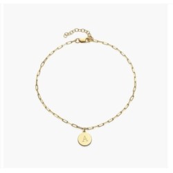 LILIAN INITIAL ANKLET CHAIN - GOLD VERMEIL