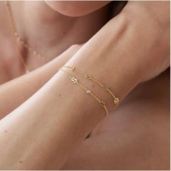 INEZ INITIAL BRACELET/ANKLET - GOLD VERMEIL