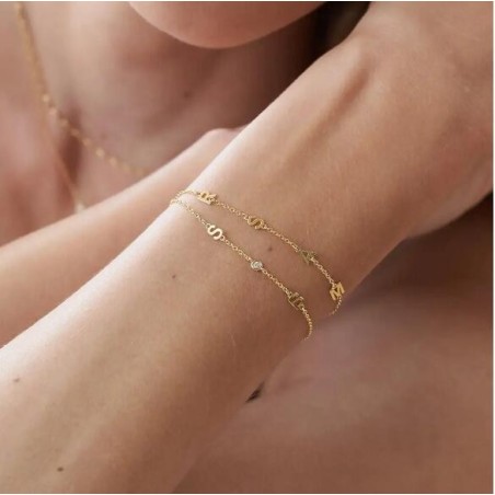 INEZ INITIAL BRACELET/ANKLET - GOLD VERMEIL