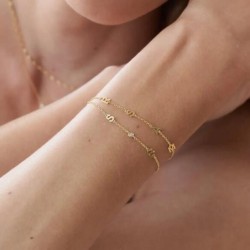 INEZ INITIAL BRACELET/ANKLET - GOLD PLATED