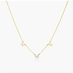 INEZ INITIAL NECKLACE WITH 0.3 CT PREMIUM DIAMOND - SOLID GOLD