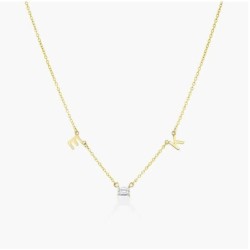 INEZ INITIAL NECKLACE WITH 0.3 CT PREMIUM DIAMOND - SOLID GOLD