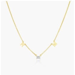 INEZ INITIAL NECKLACE WITH 0.3 CT PREMIUM DIAMOND - GOLD VERMEIL