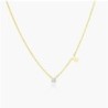 INEZ INITIAL NECKLACE WITH 0.3 CT PREMIUM DIAMOND - GOLD VERMEIL