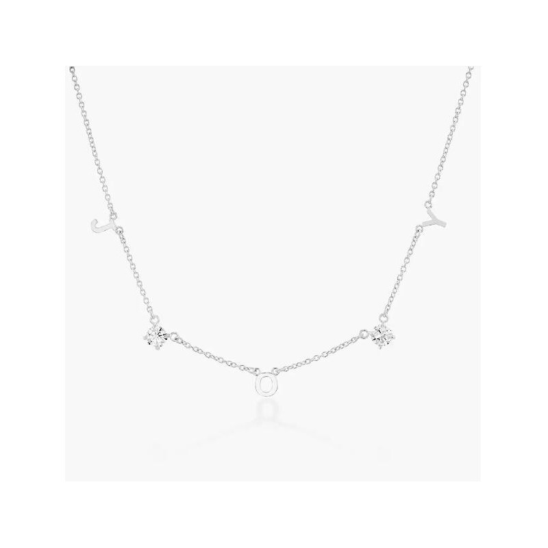 INEZ INITIAL NECKLACE WITH 0.3 CT PREMIUM DIAMOND - GOLD VERMEIL