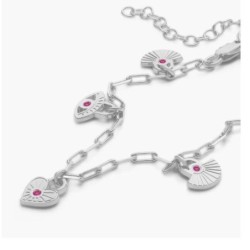 SPIRITUAL CHARMS BRACELET/ANKLET WITH CUBIC ZIRCONIA - SILVER