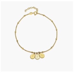 MAREN ANKLE BRACELET WITH INITIALS - GOLD VERMEIL