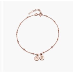 MAREN ANKLE BRACELET WITH INITIALS - ROSE GOLD PLATING