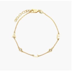 INEZ INITIAL BRACELET/ANKLET WITH DIAMOND - GOLD VERMEIL