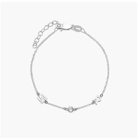 INEZ INITIAL BRACELET/ANKLET WITH DIAMOND - SILVER